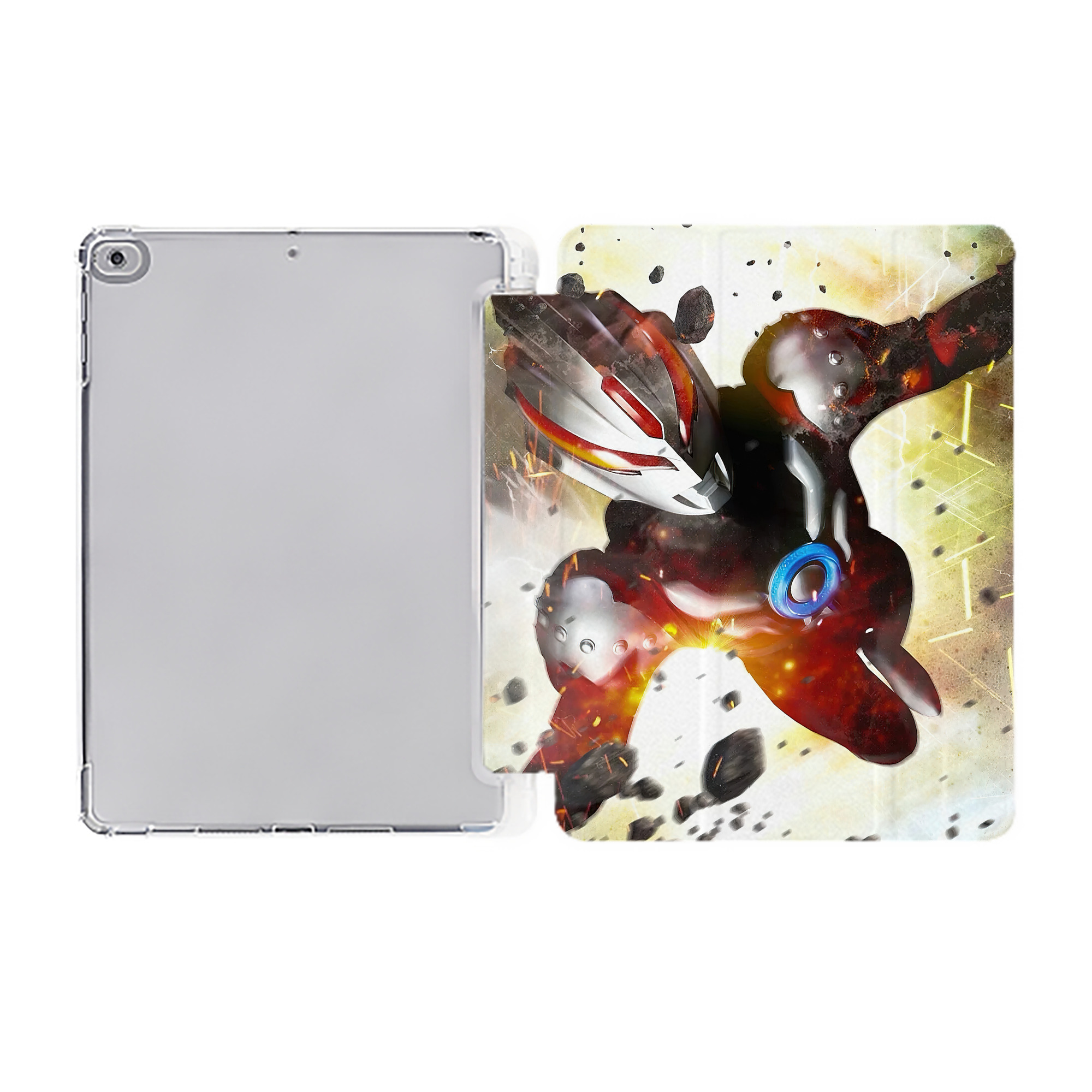 （画像用） ウルトラマン Ultraman IPad ケース ペン収納付き 三つ折りスタンド PUレザー×シリコン 対応機種9.5/10.5/10.9インチ